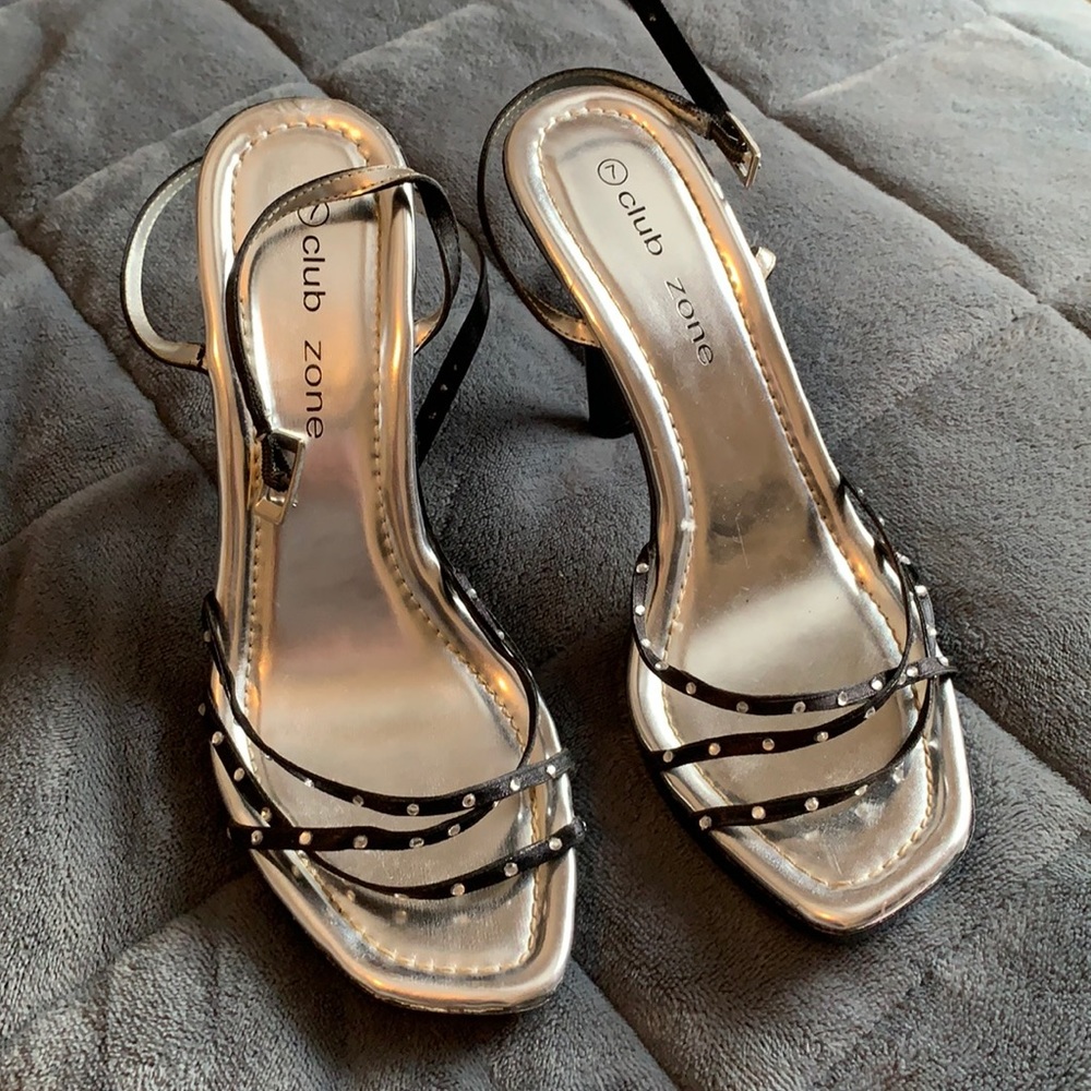 Only worn once - high heels with rhinestones